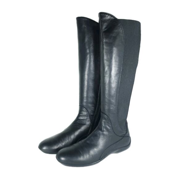 AGL Women’s US8-8,5 EU39 Black Leather Side Zip Knee High Riding Boots - Picture 1 of 16